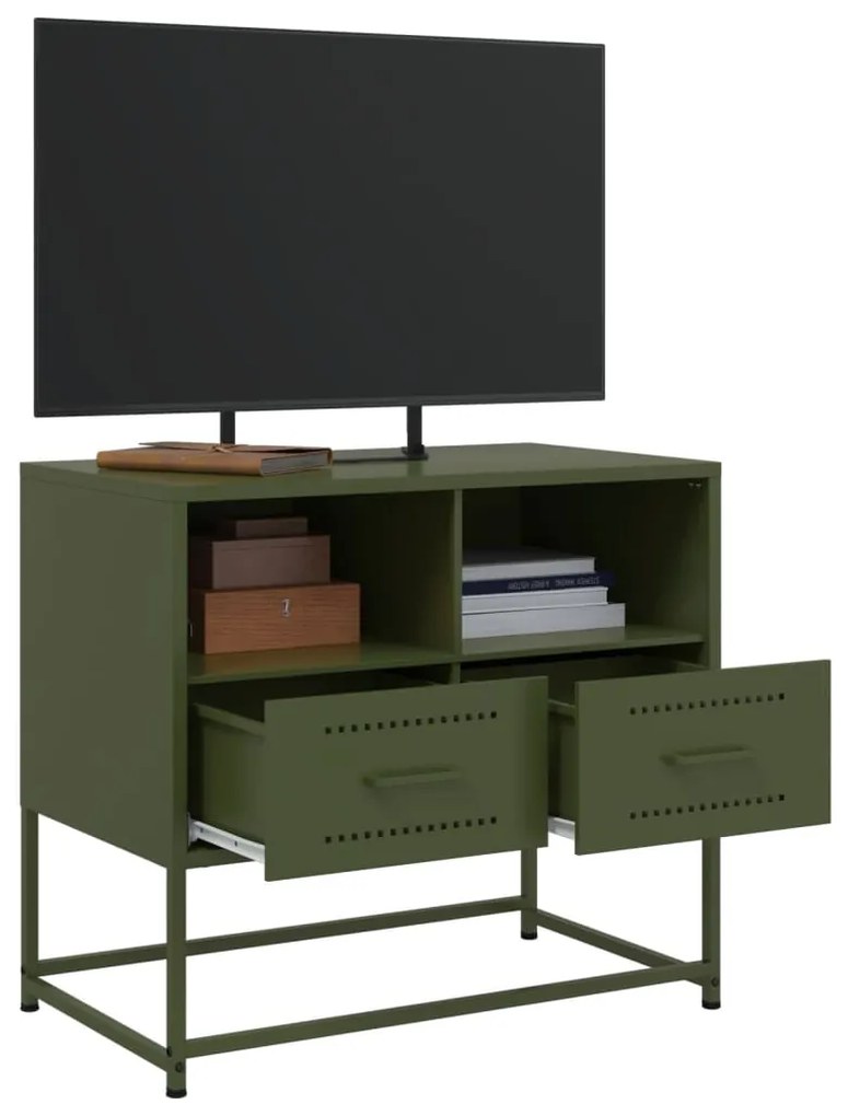 Móvel de TV 68x39x60,5 cm aço verde azeitona