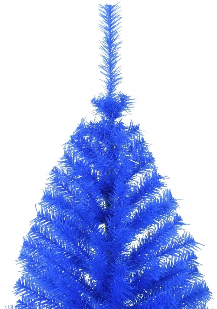 Meia árvore de Natal artificial com suporte 240 cm PVC azul