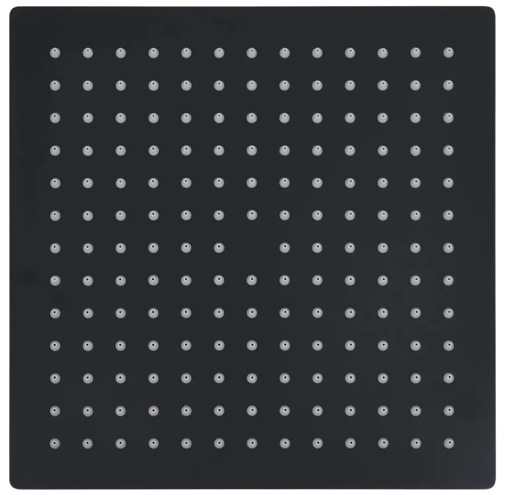 Cabeça de chuveiro quadrada 30x30 cm aço inoxidável preto