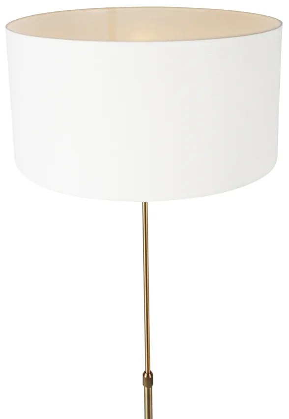 Candeeiro de pé ajustável bronze com cúpula branca 50 cm - Parte Design