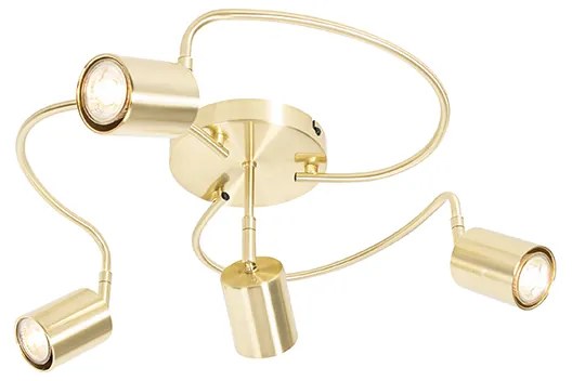 Candeeiro de teto moderno ajustável em latão 4 luzes - Java