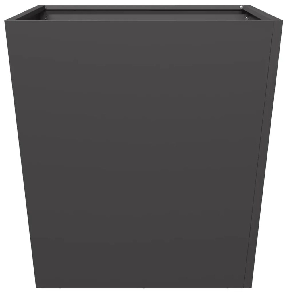 Vaso/floreira de jardim 2 pcs 50x50x50 cm aço preto