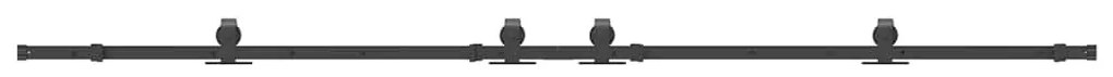 Kit de ferragens para porta deslizante 305 cm aço preto