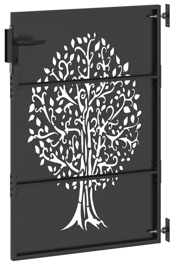Portão de Jardim Preto 100 x 150 cm Aço com Revestimento em Pó