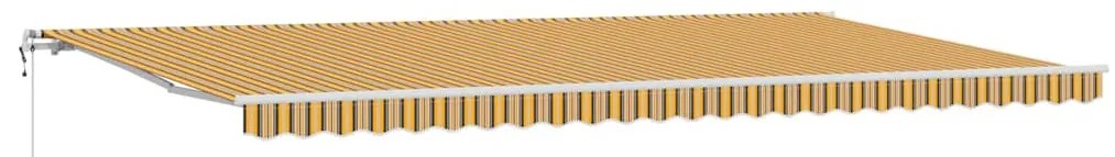 Toldo Retrátil Amarelo / Cinza / Branco 600 × 300 cm Multicolor