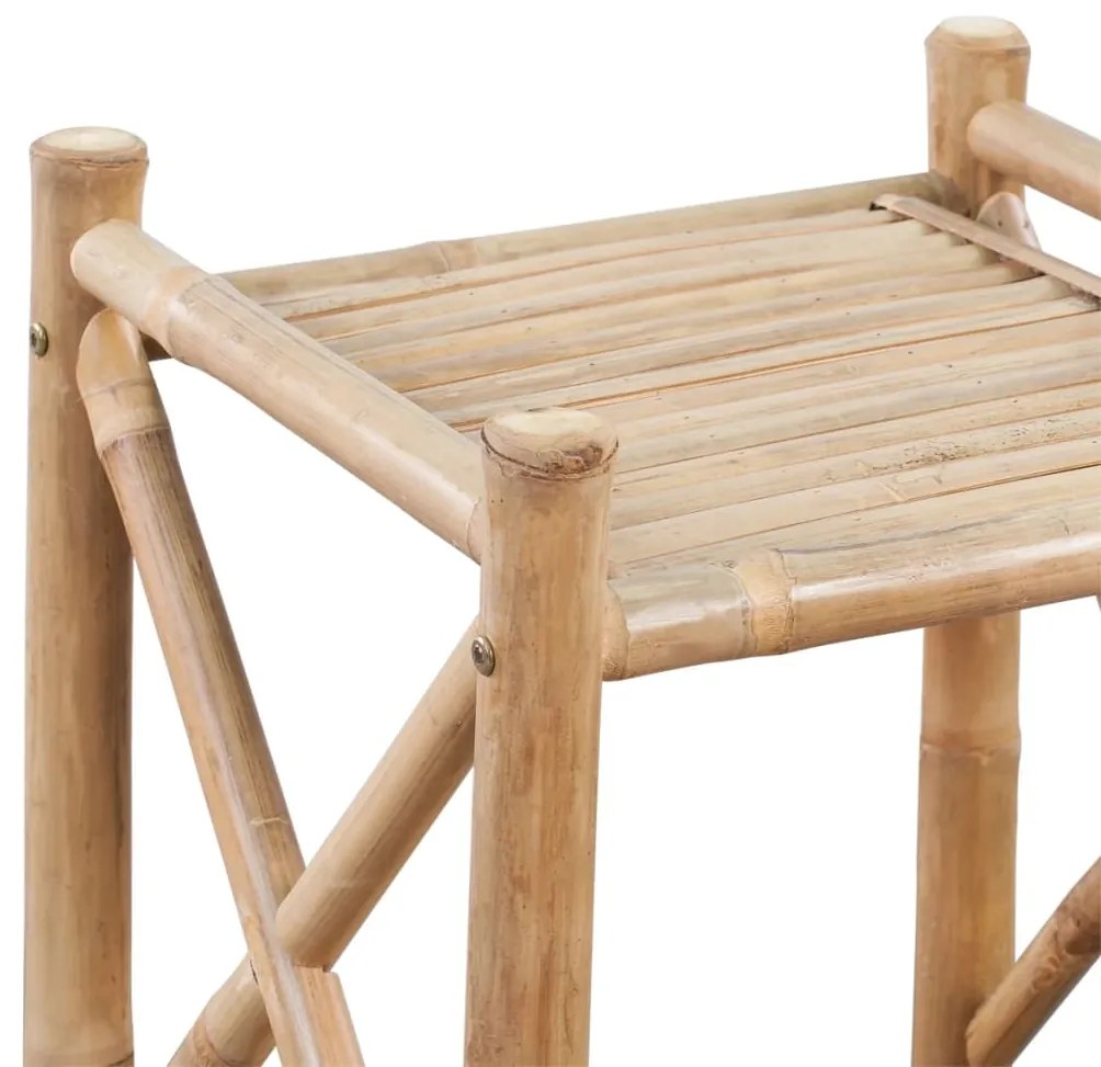 Estante de bambu quadrada com 4 prateleiras