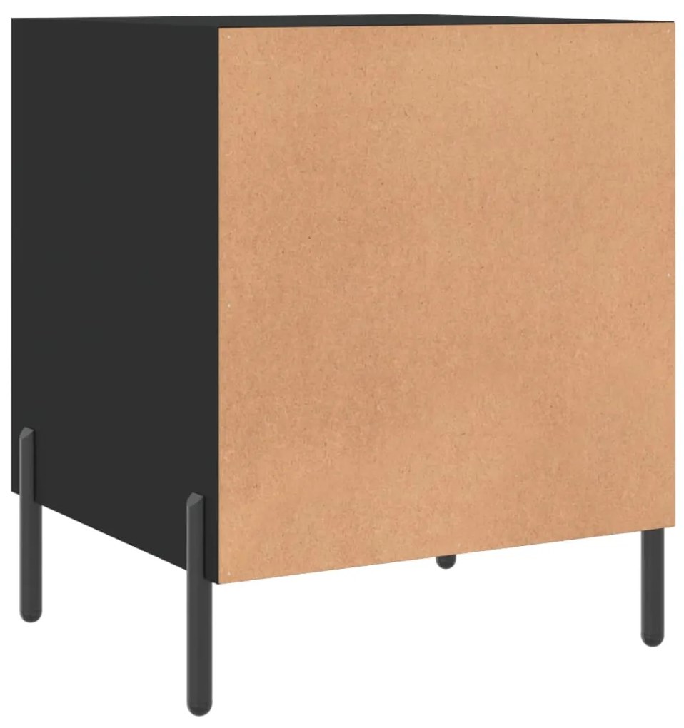 Mesa de cabeceira 2 pcs 40x40x50 cm derivados de madeira preto