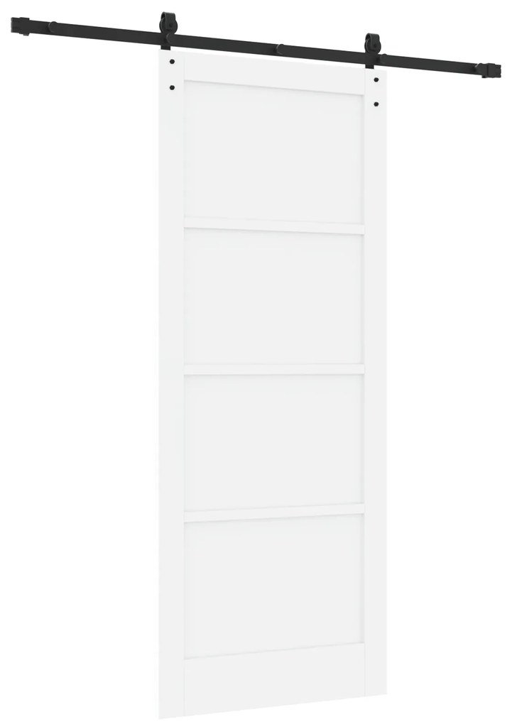 Porta Deslizante vidaXL com Conjunto de Ferragens Branca 86x211 cm Mad