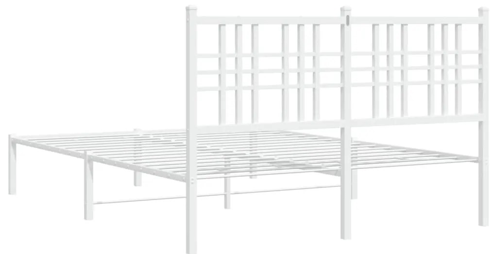 Estrutura de cama com cabeceira 120x190 cm metal branco