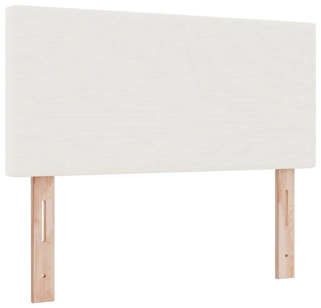 Cama Box com Colchão &amp; LED Crema 100x200 cm em Tecido de Veludo