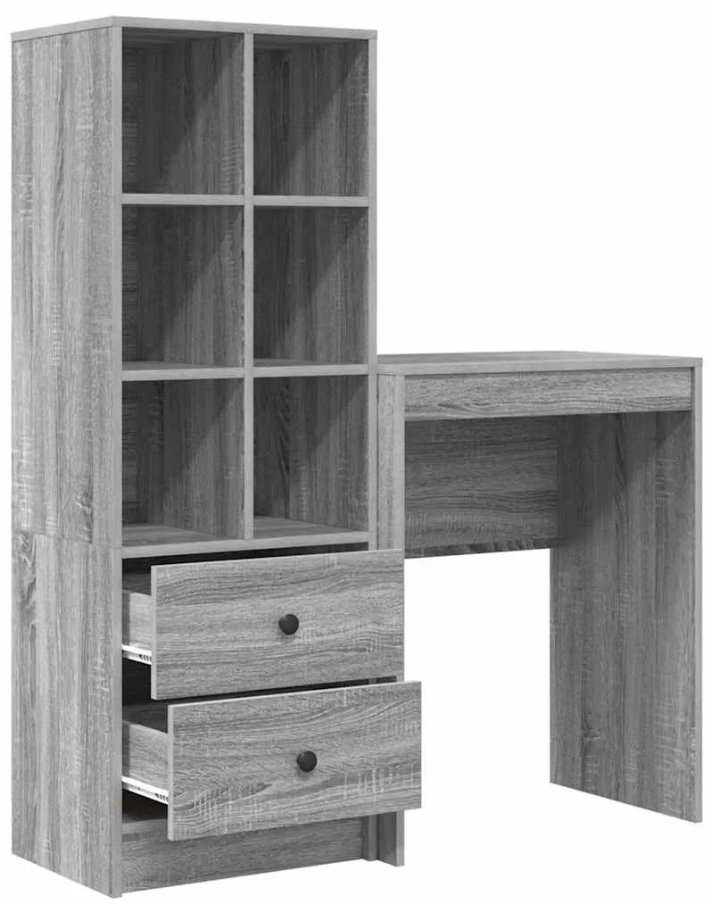 Mesa com Armazenamento Cinza Sonoma Madeira Composta