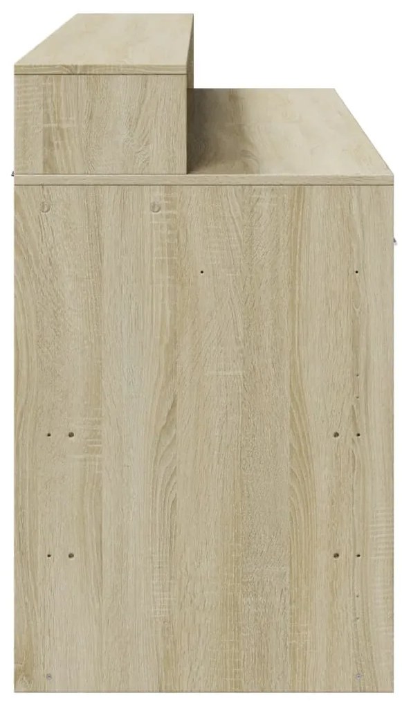 Secretária luzes LED 140x55x91cm deriv. madeira carvalho sonoma