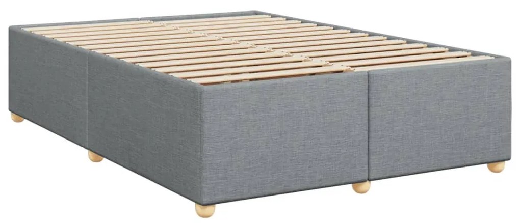 Estrutura de cama sem colchão 140x200 cm tecido cinzento-claro