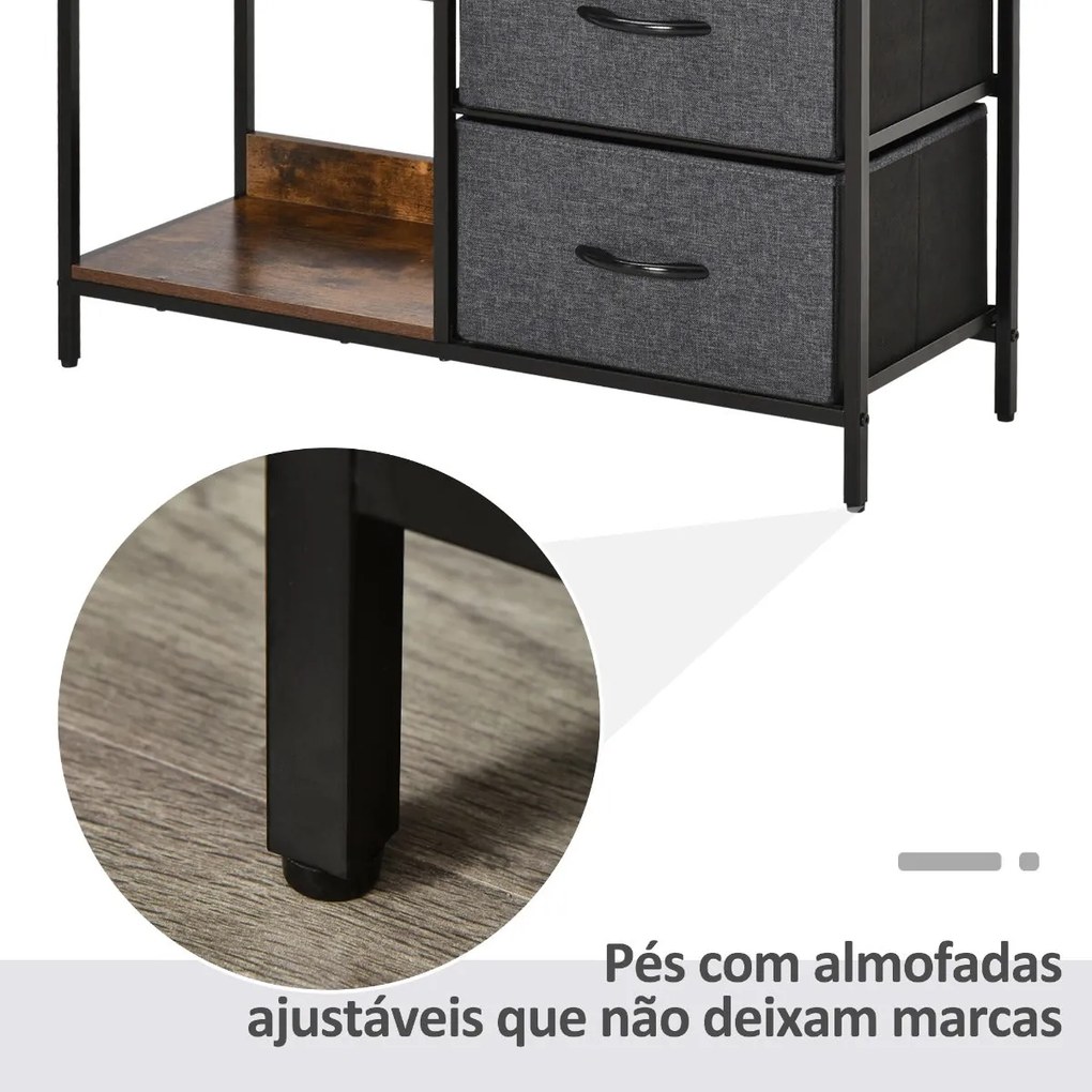 Móvel Multiusos – Cinza Escuro – Design Rústico