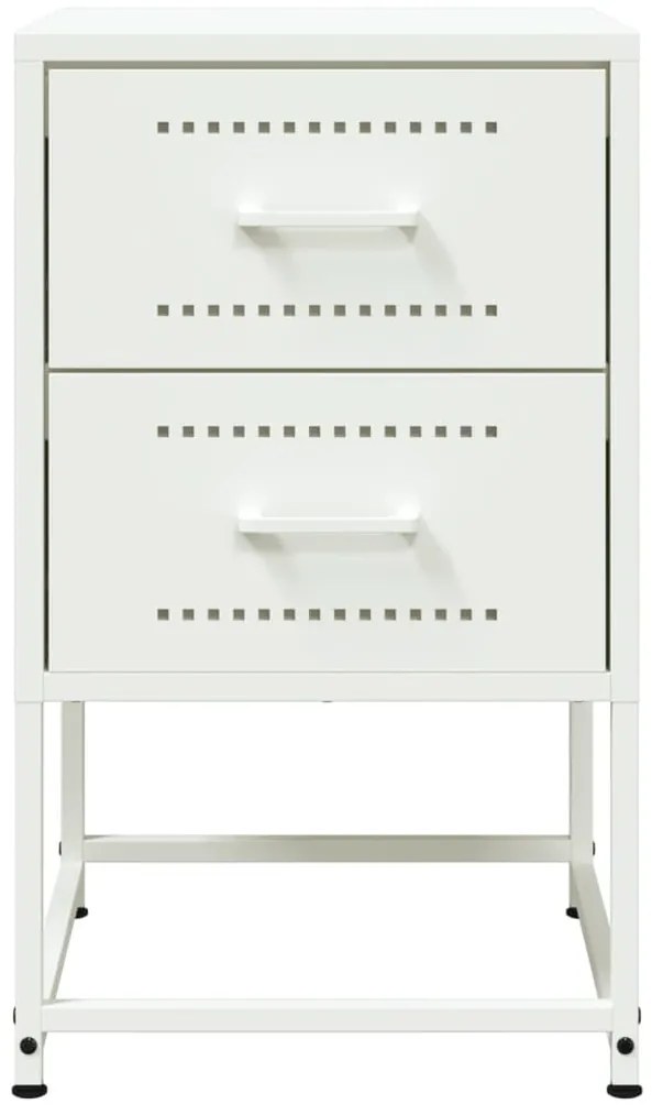 Mesas de cabeceira 2 pcs 36x39x60,5 cm aço branco