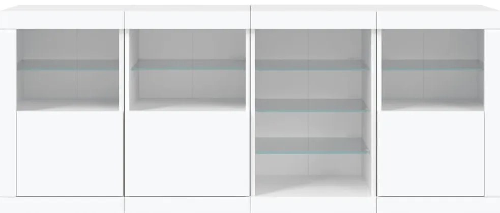 Aparador com luzes LED 164x37x67 cm branco