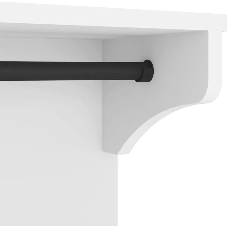 Cabide de parede Branco 87x30x42 cm Pinho de madeira maciça