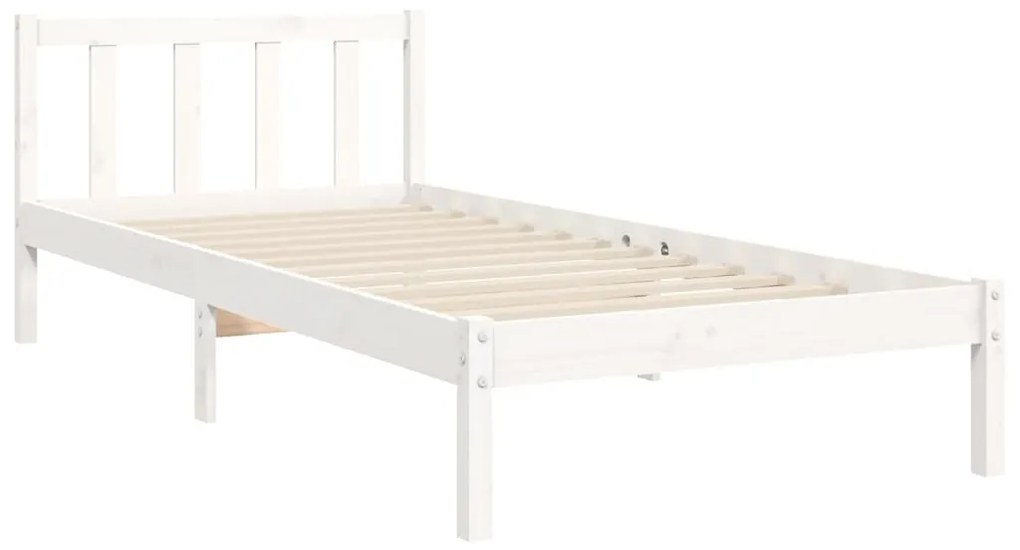 Estrutura de cama com cabeceira 90x200 cm madeira maciça