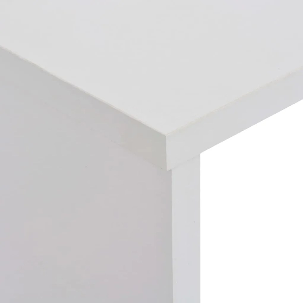 Mesa de bar com 2 tampos branco 130x40x120 cm