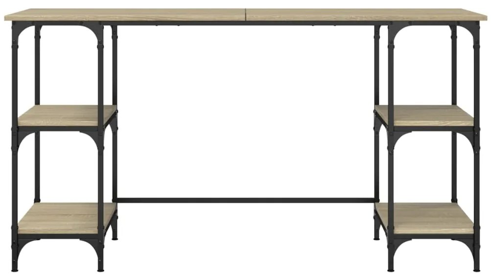 Secretária 140x50x75 cm metal/derivados madeira carvalho sonoma