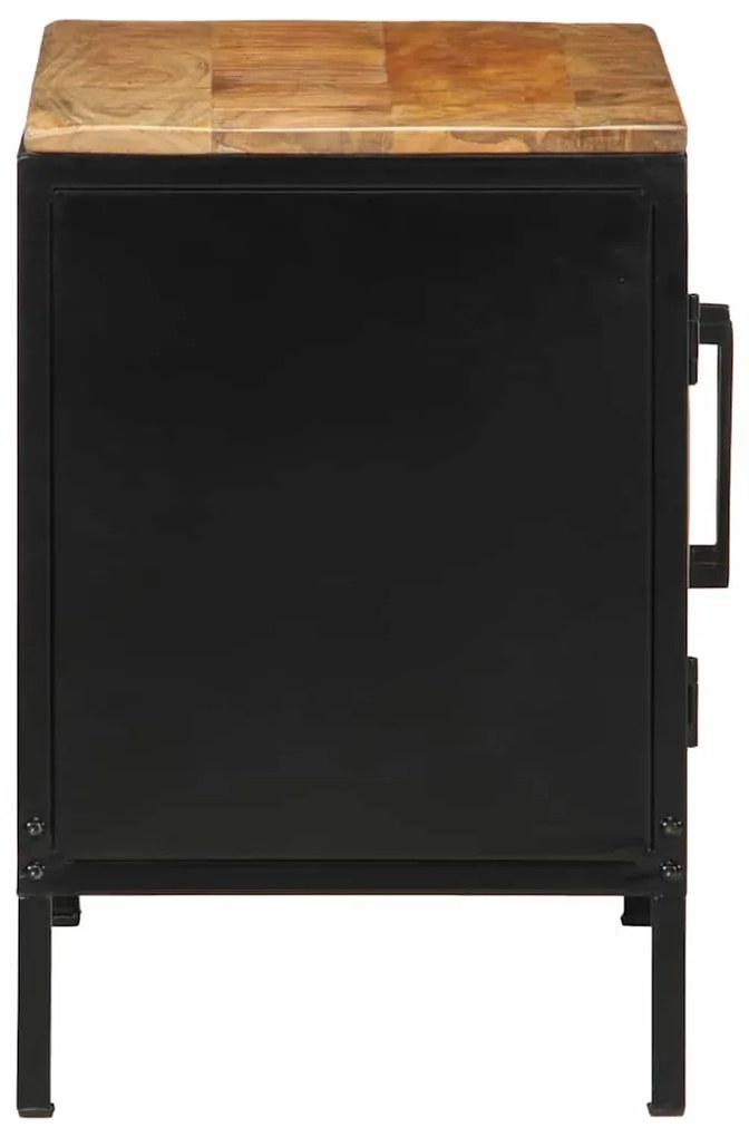 Gabinetes de Cabeceira 2 pcs 50x30x45 cm Madeira Sólida Rústica de Man