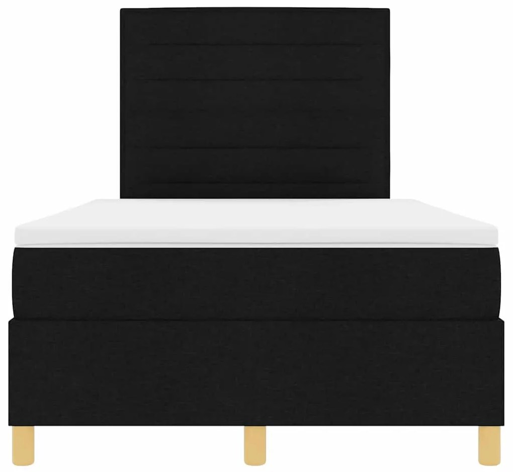 Cama Box Spring com Colchão e LED Preto 120x200 cm Tecido