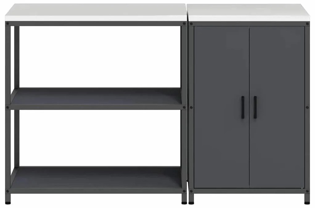Conjunto de Armazenamento de Cozinha 2 pcs Cinzento-escuro