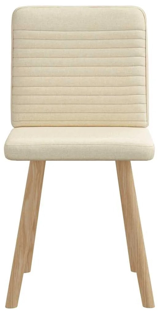Cadeiras de jantar 2 pcs tecido cor creme