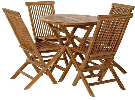 Conjunto de mesa com 4 cadeiras DKD Home Decor Teca (5 pcs)