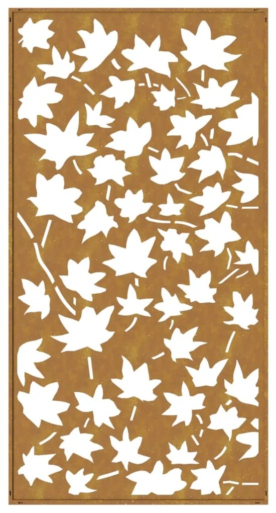 Decoração p/ muro jardim 105x55 cm aço corten design folha ácer
