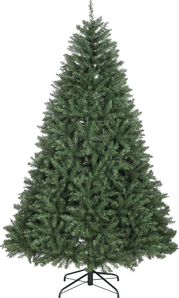 HOMCOM Árvore de Natal Artificial 210 cm com 2641 Ramos e Base Metálica Dobrável Realista e Frondosa Verde | Aosom Portugal