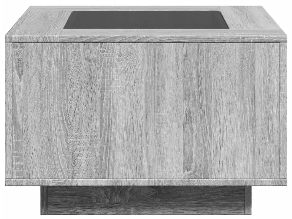 Mesa de centro c/ LEDs 60x60x40 cm derivados de madeira