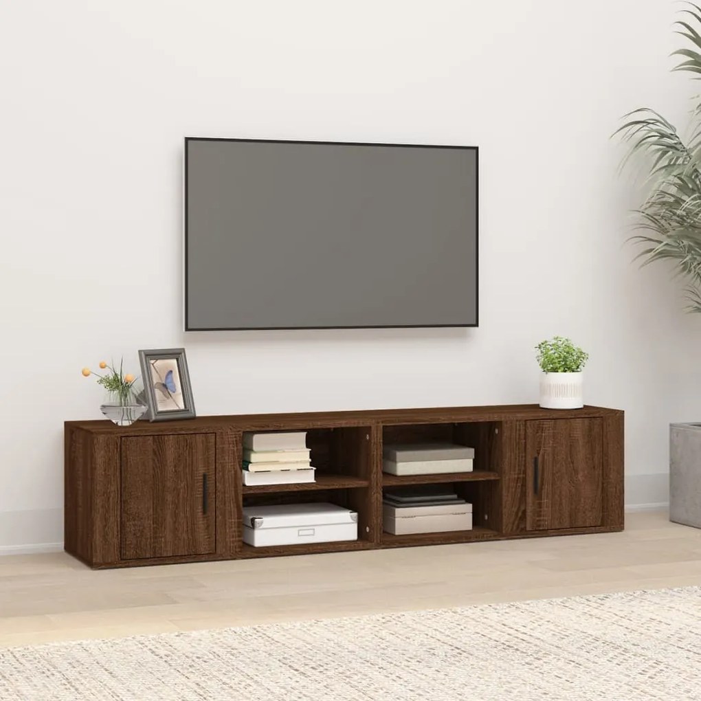 vidaXL Móveis TV 2pcs 80x31,5x36cm derivados madeira carvalho castanho