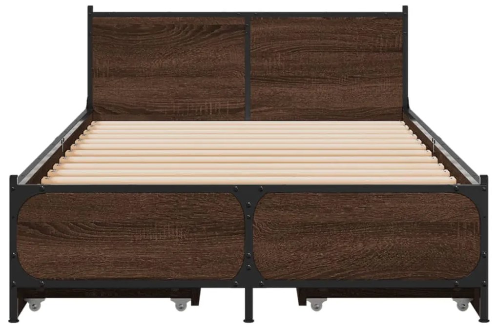 Estrutura cama c/ gavetas derivados madeira carvalho castanho