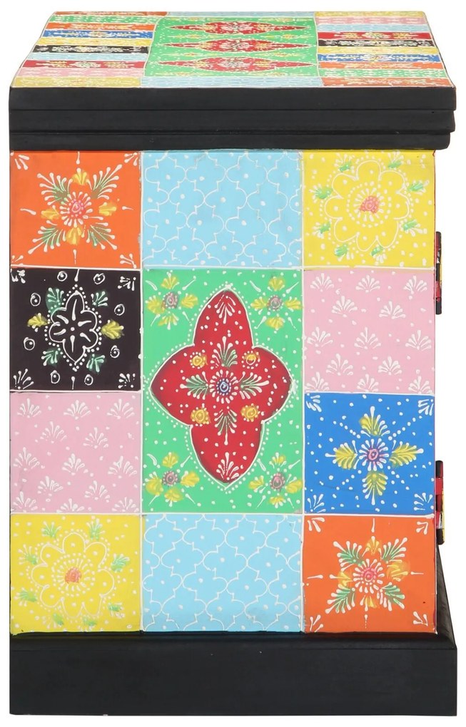 Armário de TV vidaXL Multicolorido 100x35x50 cm em Madeira Sólida de M