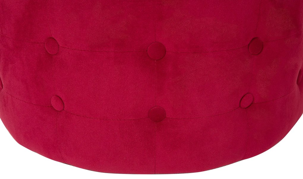 Pufe cilíndrico em veludo vermelho ⌀ 55 cm TAMPA Beliani