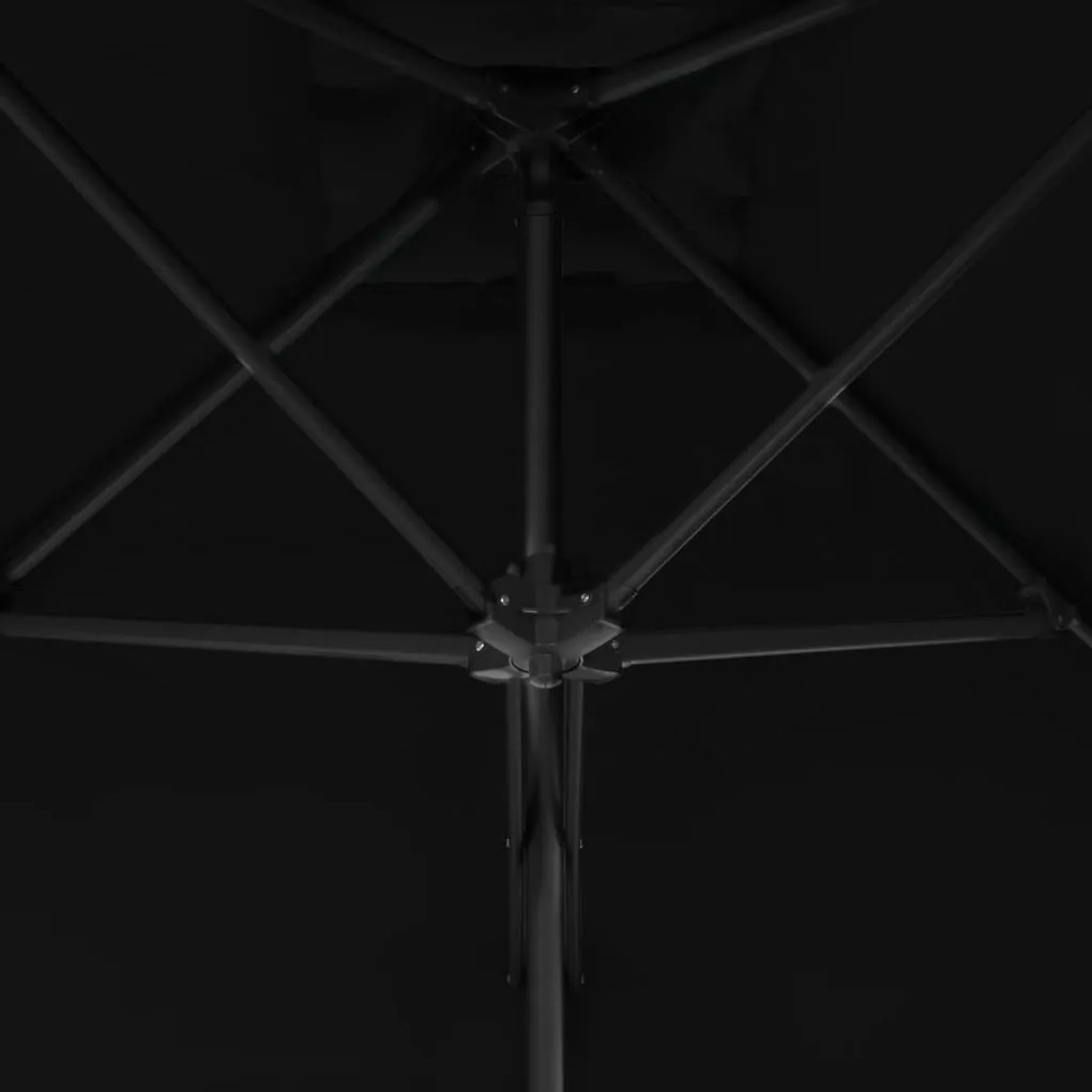 Guarda-sol de jardim com poste de aço 250x250x230 cm preto