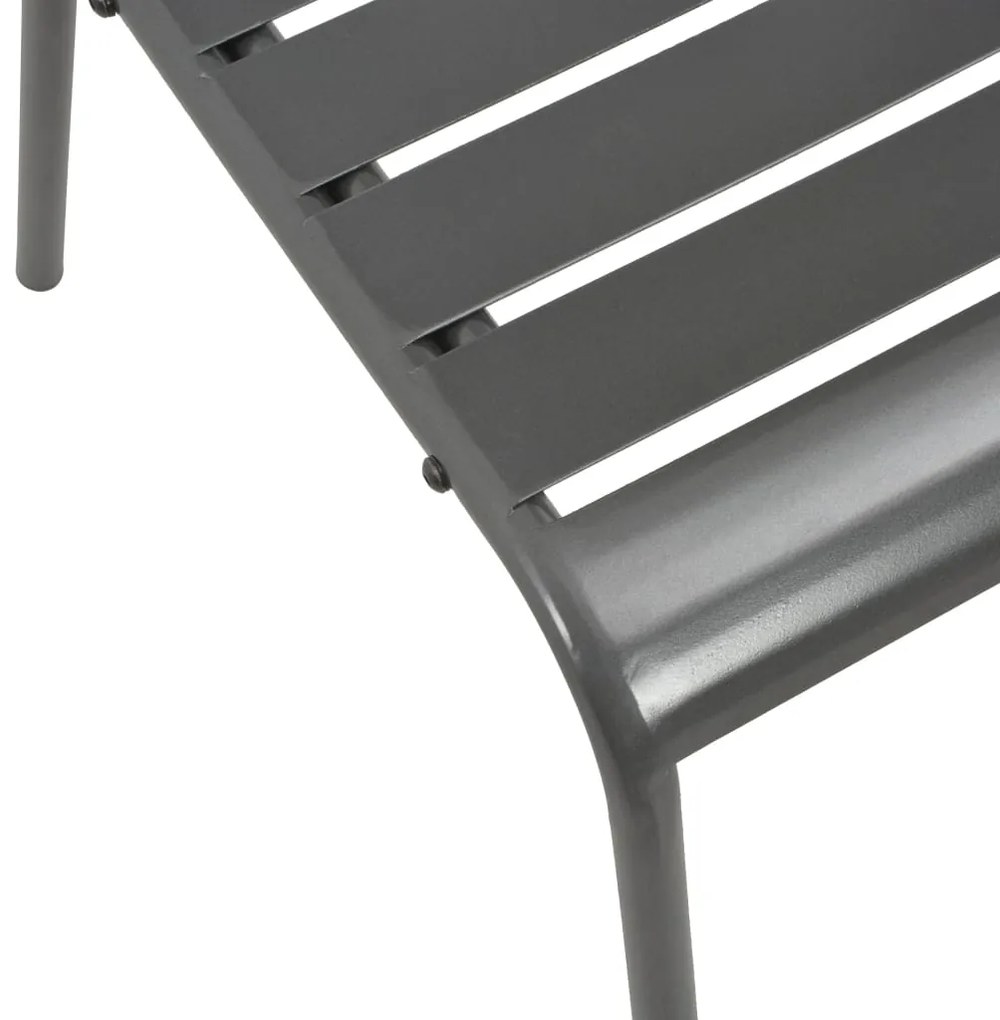 Cadeiras de jardim design ripado 4 pcs aço cinzento-escuro