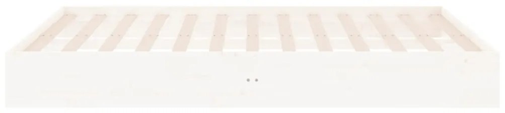 Estrutura de cama king 150x200 cm madeira maciça branco