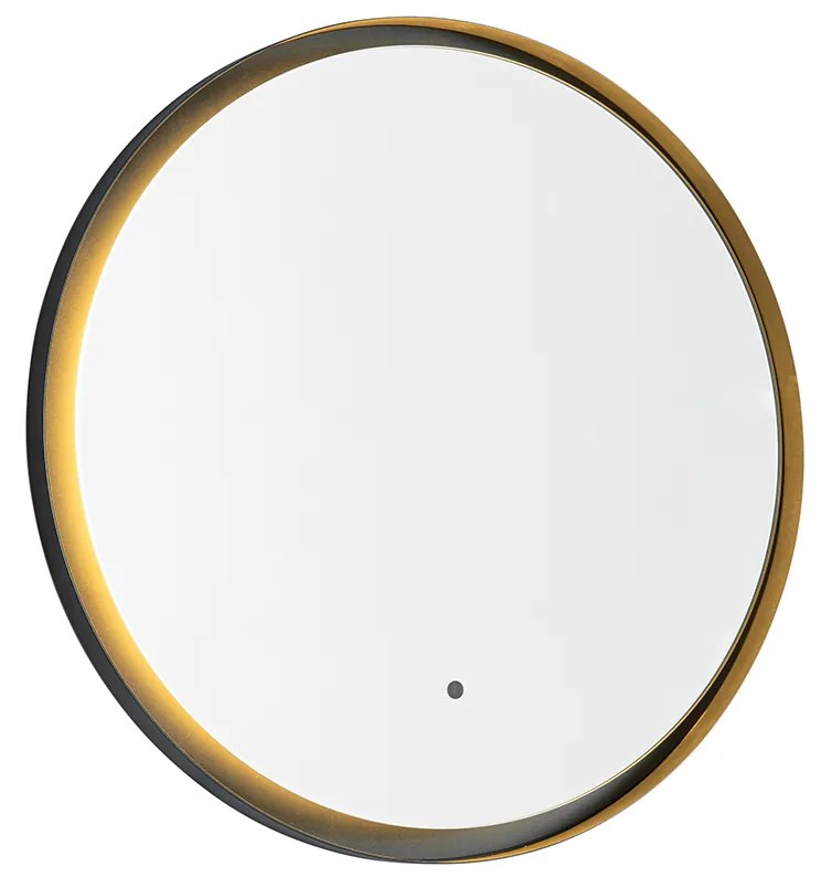 Espelho de casa de banho moderno preto com LED e dimmer tátil - Pim Moderno