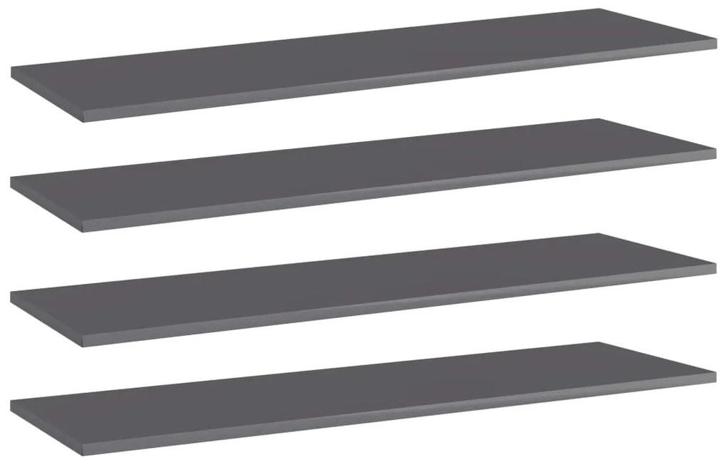 vidaXL Prateleiras estante 4pcs 100x30x1,5cm contrap. cinza brilhante