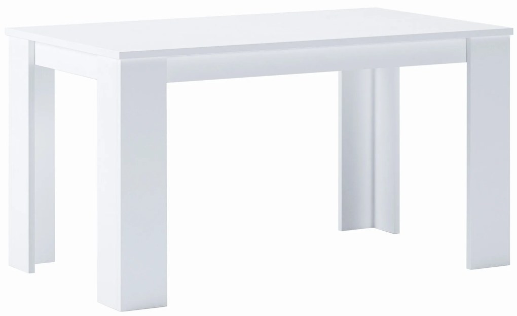 Mesa de jantar 140 cm, Cor Branco mate, Tamanho: 138x80x75cm