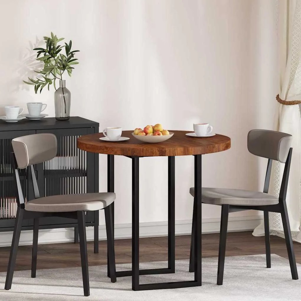 vidaXL Tampo de Mesa Marrom Escuro Ø 80 x 4 cm