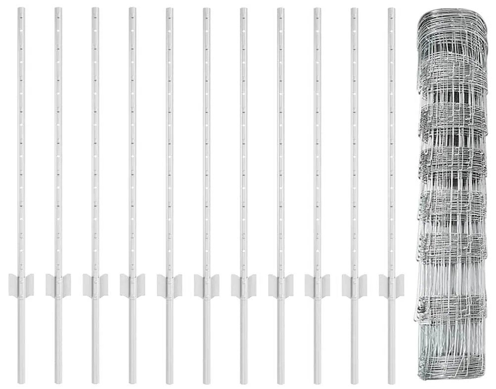 Postes de Cerca vidaXL 11 pcs U-Channel 80 cm Aço Galvanizado