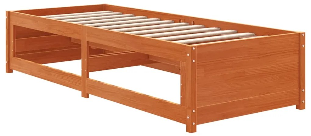 Sofá-cama 80x200 cm madeira de pinho maciça castanho cera