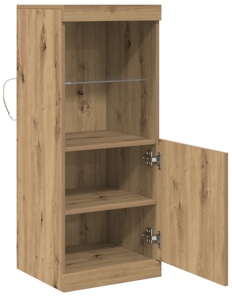 Buffet vidaXL com Luzes LED Carvalho Artesanal 41x37x100 cm