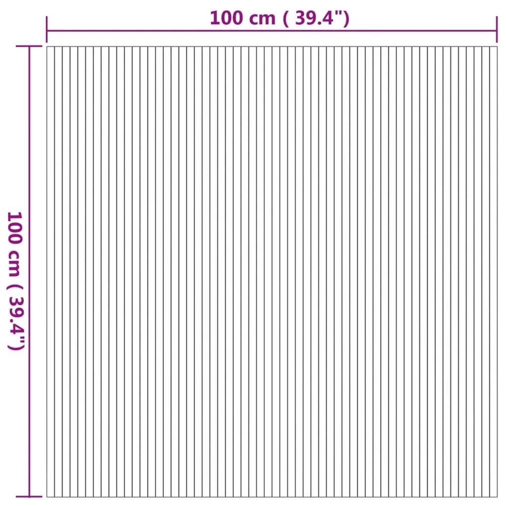 Tapete retangular 100x100 cm bambu cor natural