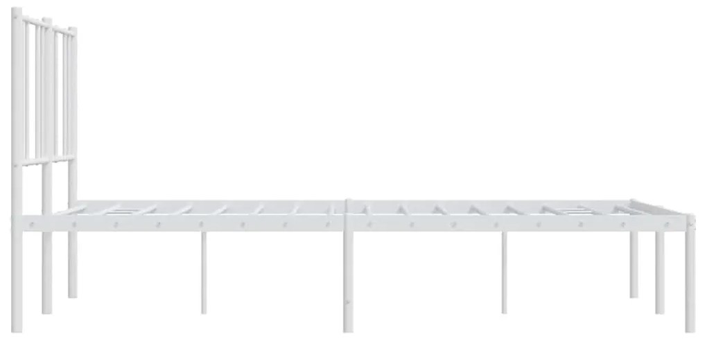 Estrutura de cama com cabeceira 150x200 cm metal branco