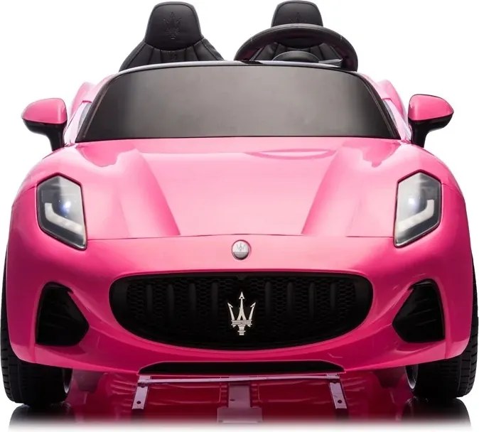 Carro elétrico para crianças 12V Maserati GranTurismo Folgore, 2 lugares, pneus de borracha Rosa