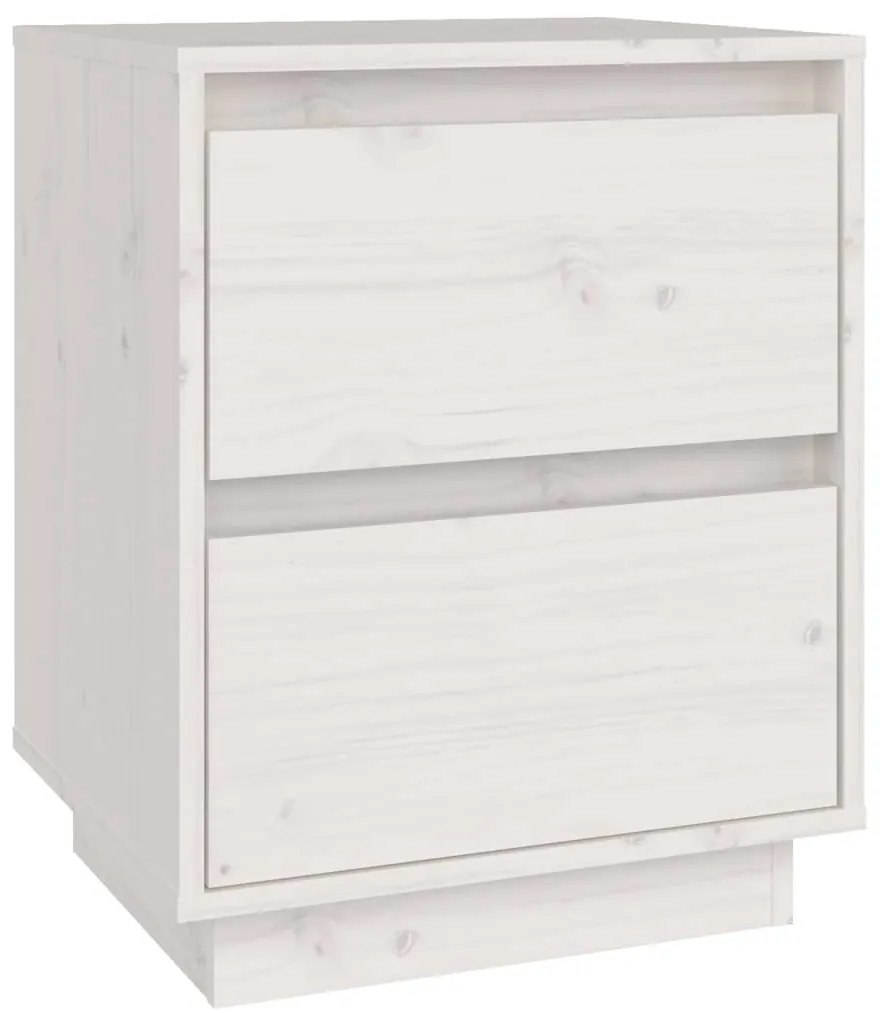 Mesas de cabeceira 2 pcs 40x35x50 cm pinho maciço branco